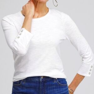 3/4 Sleeve Button Tee